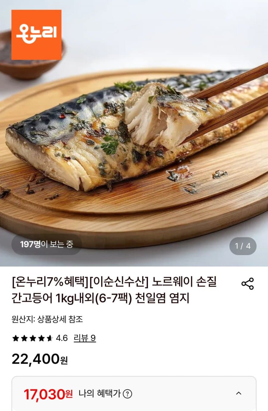 노르웨이 손질 간고등어