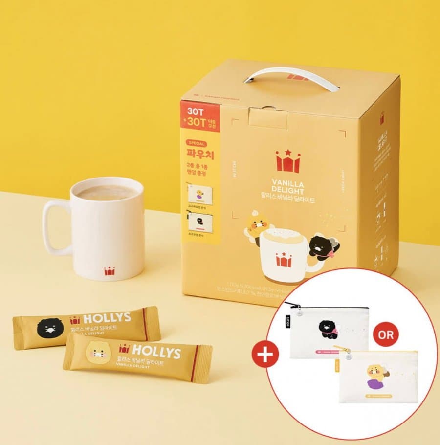 할리스 바닐라딜라이트 60T+면 파우치 1종(랜덤)