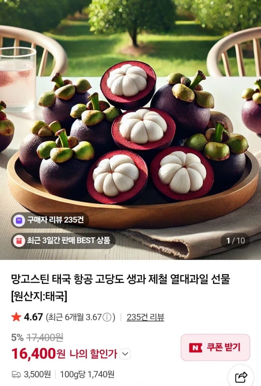 태국 항공 망고스틴 1kg