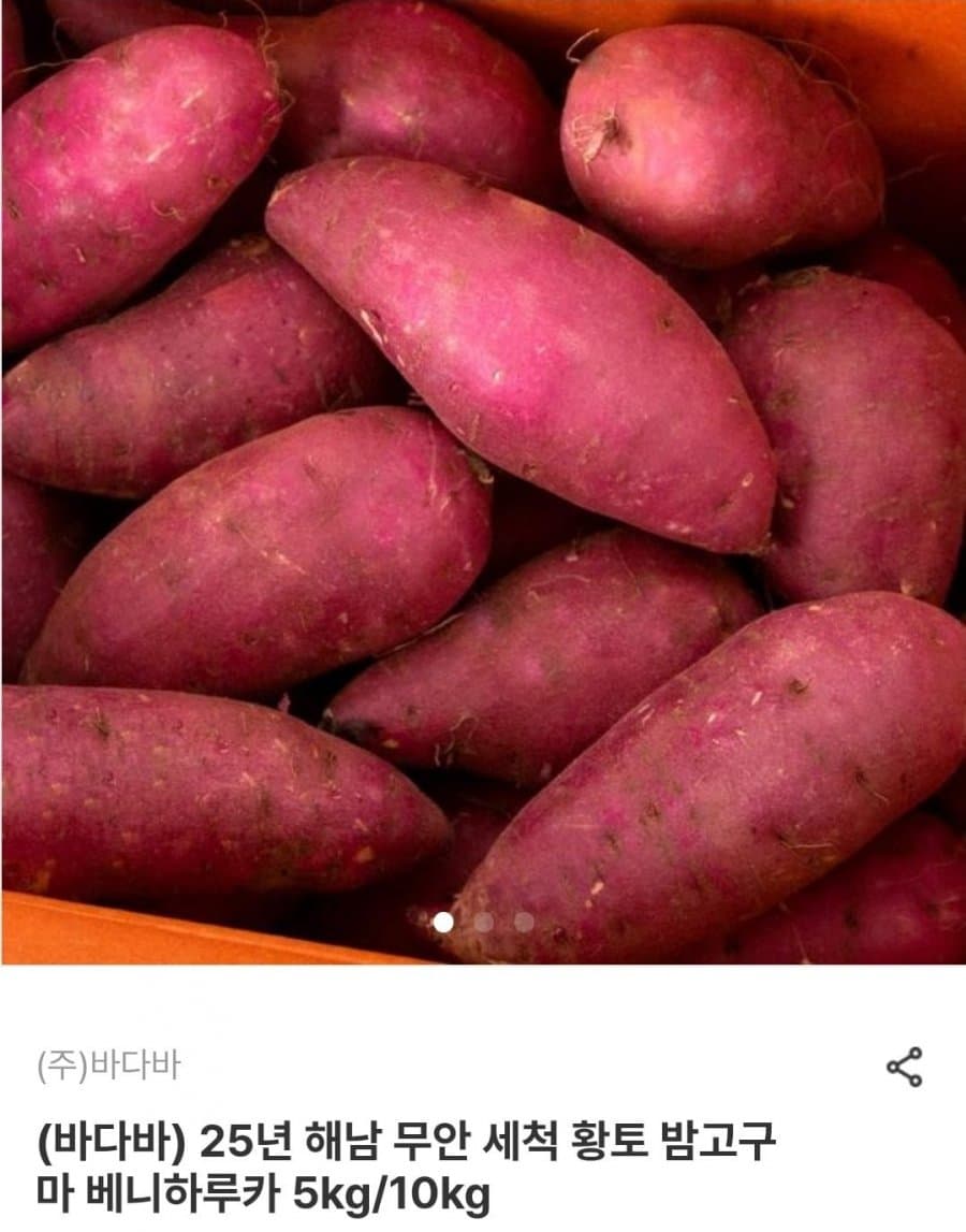25년 해남 무안 세척 밤고구마 한입 5kg