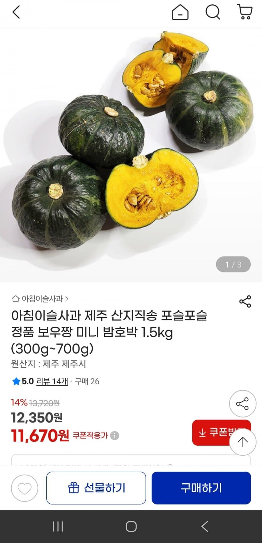제주 산지직송 포슬포슬 정품 1.5kg