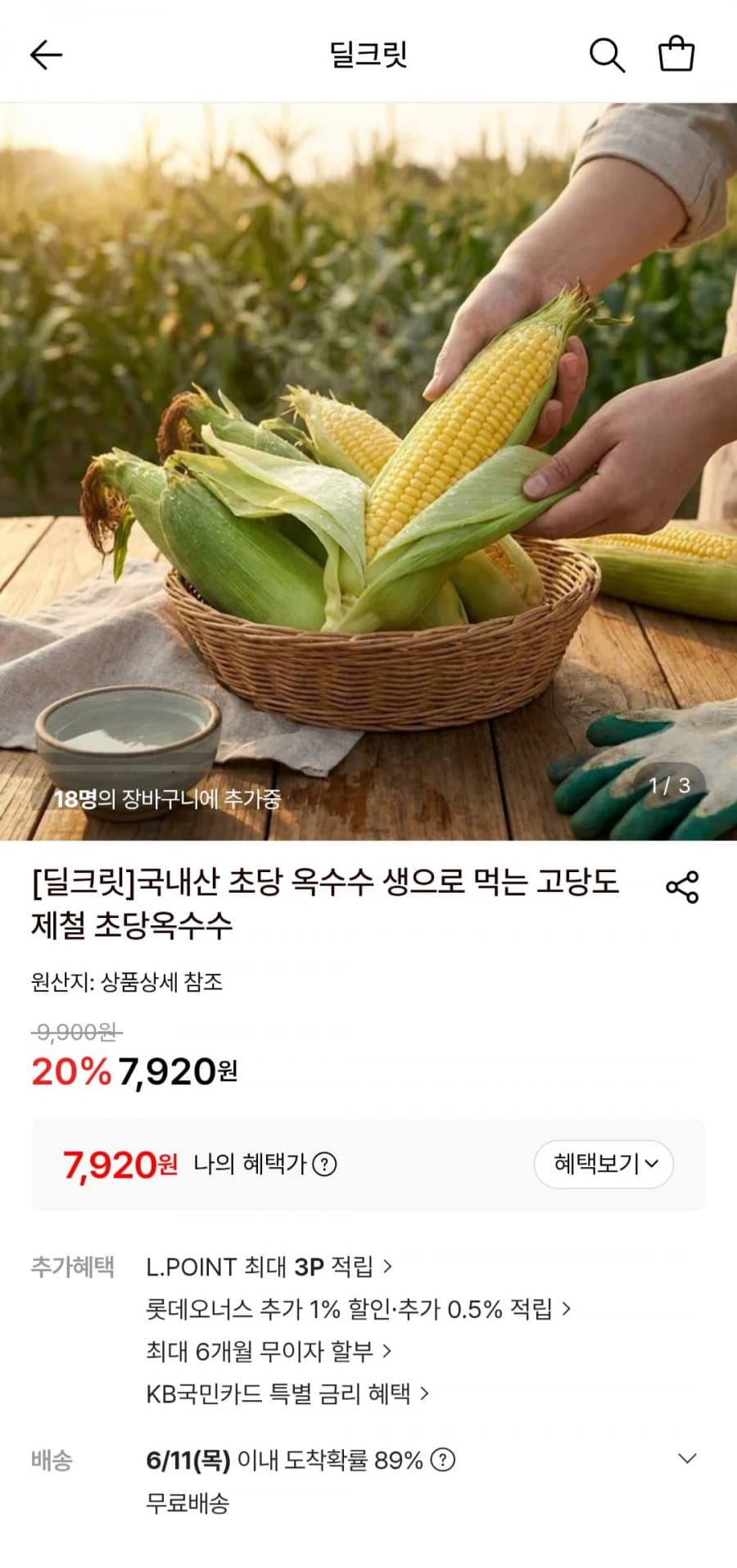 초당옥수수 중품 5개