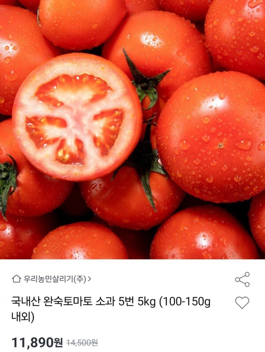 국내산 완숙토마토 소과 5kg