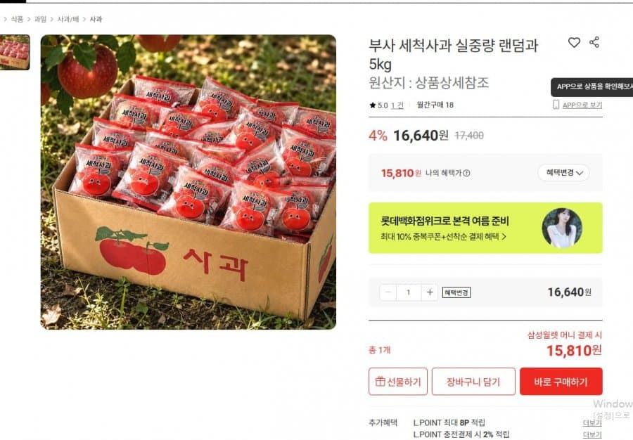 세척 부사사과 5kg
