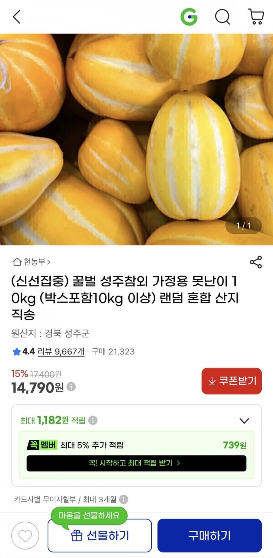 성주참외 10kg
