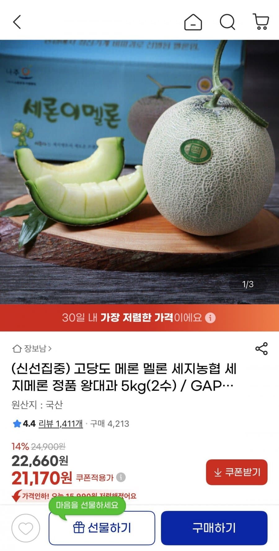 세지메론 왕대과 5kg
