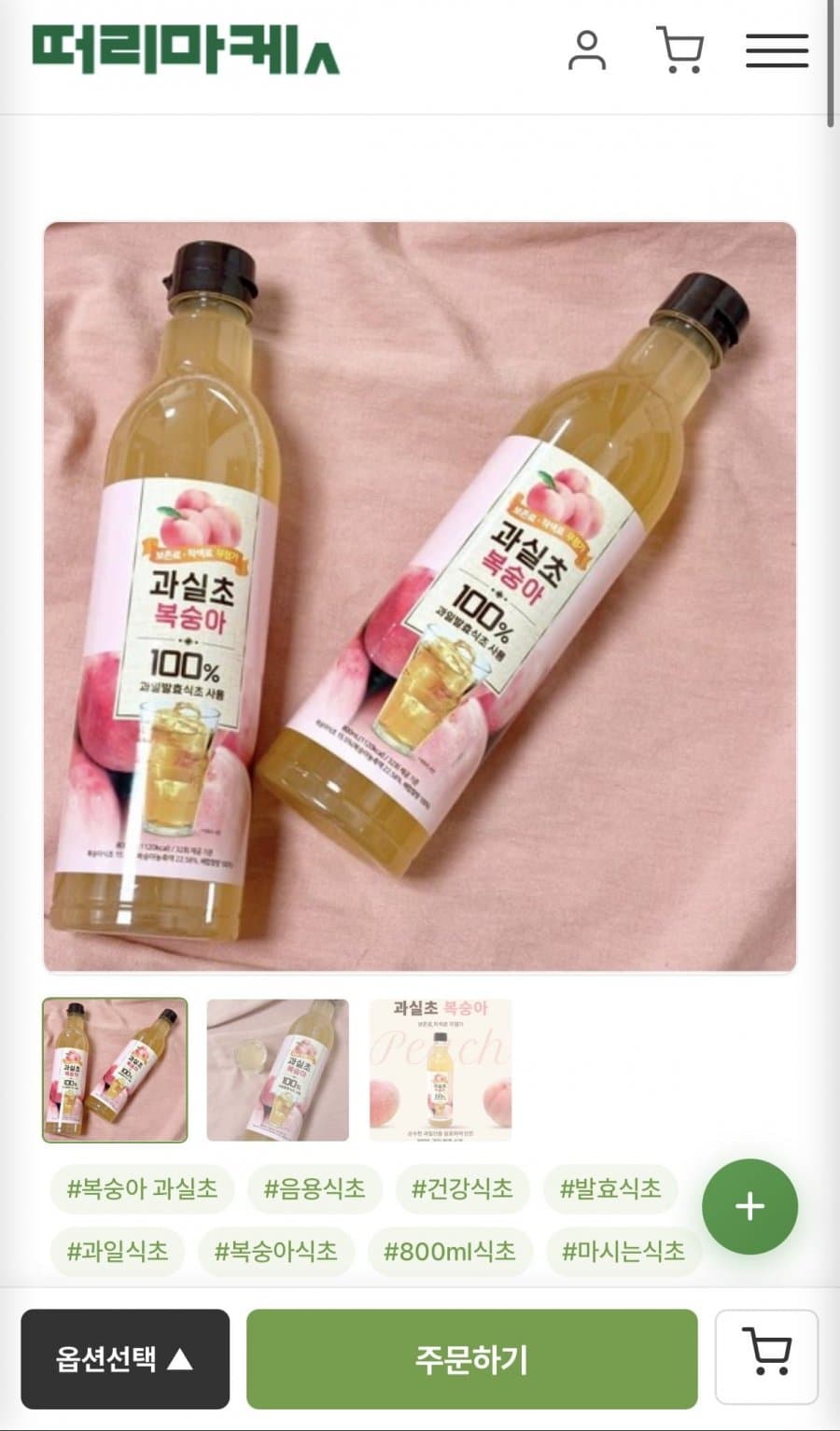 식품명인 복숭아 과실초 800ml