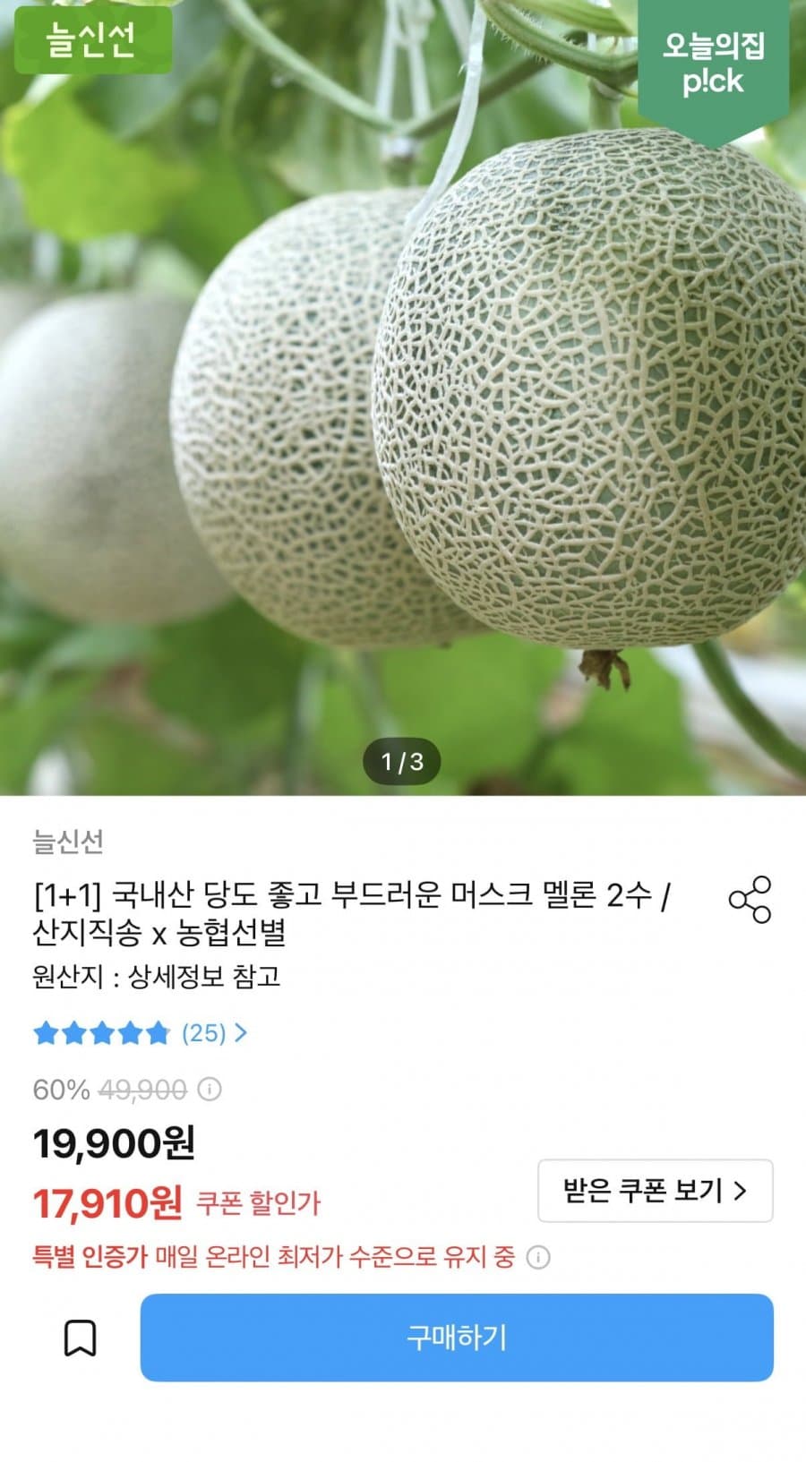 국내산 머스크 멜론 2수