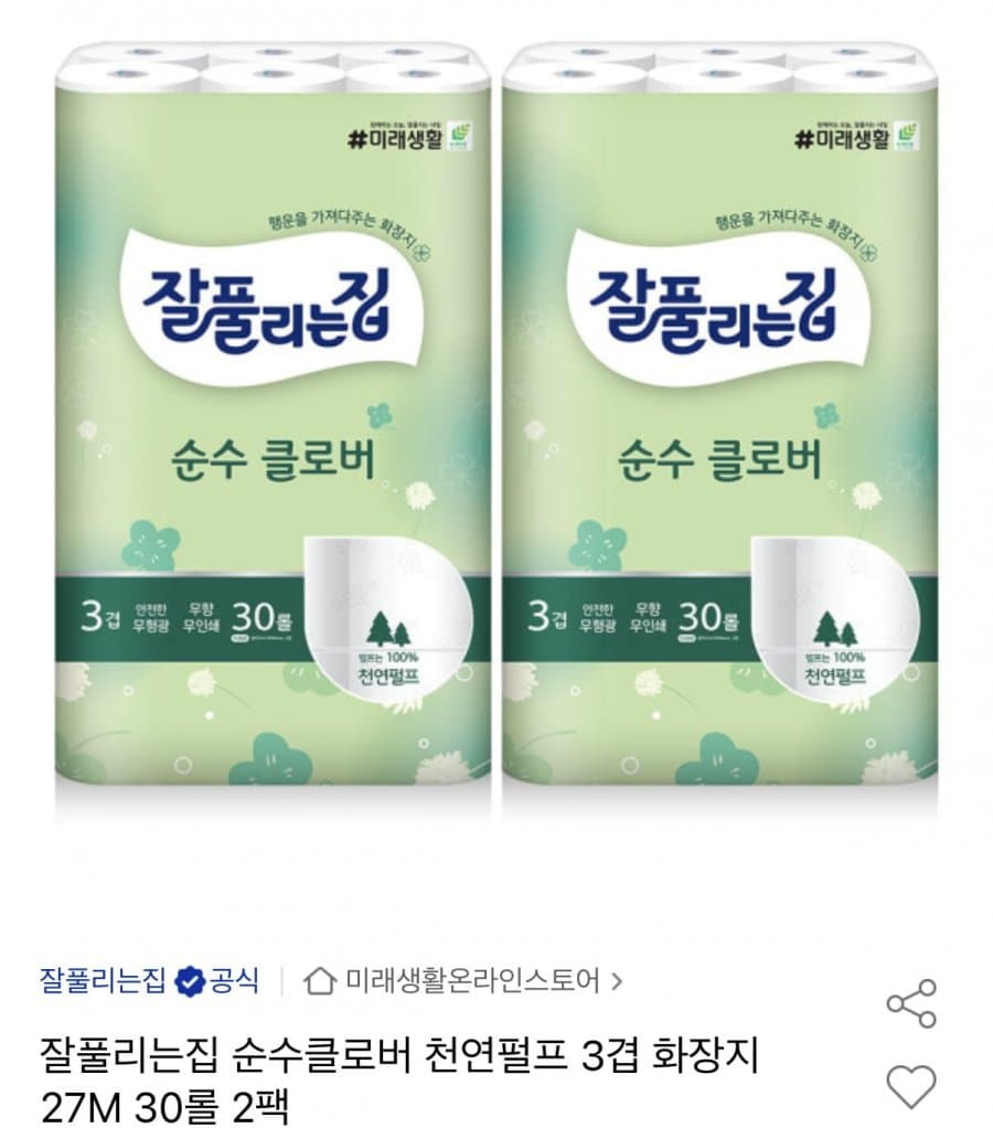 잘풀리는집 천연펄프 60롤