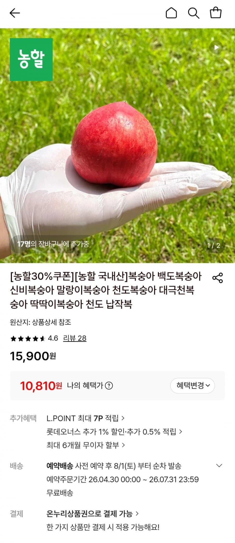 신비복숭아 2kg