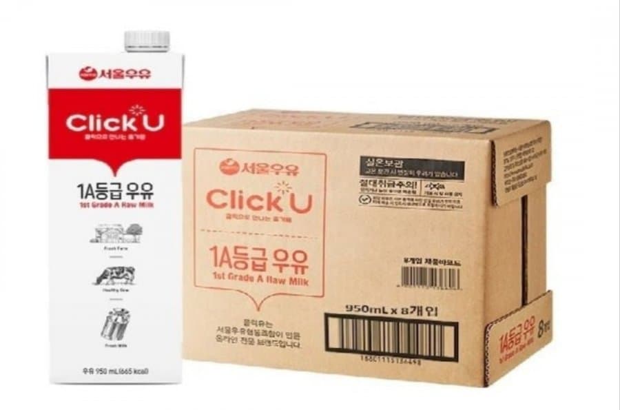 클릭유 우유 950ml 8개