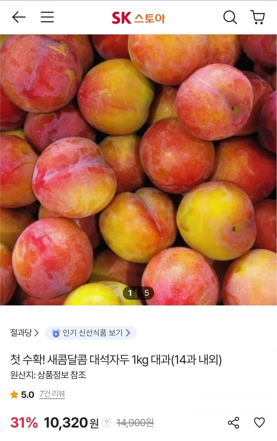 대석자두 대과 1kg