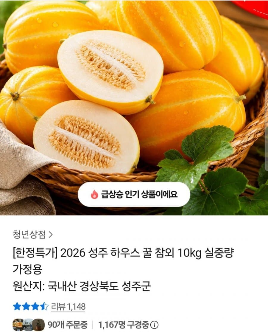 성주 꿀참외 10kg