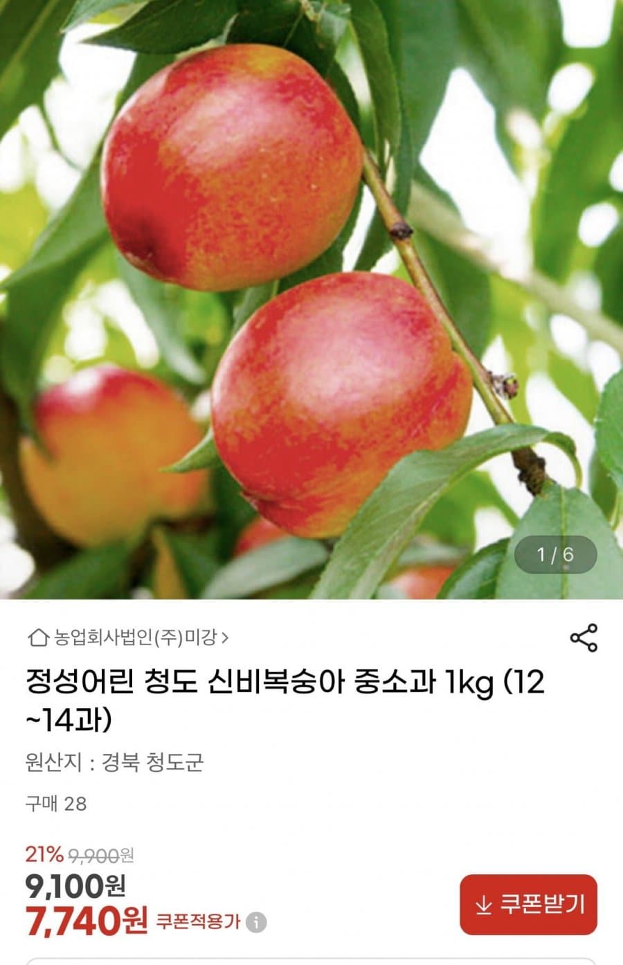 청도 신비복숭아 1kg