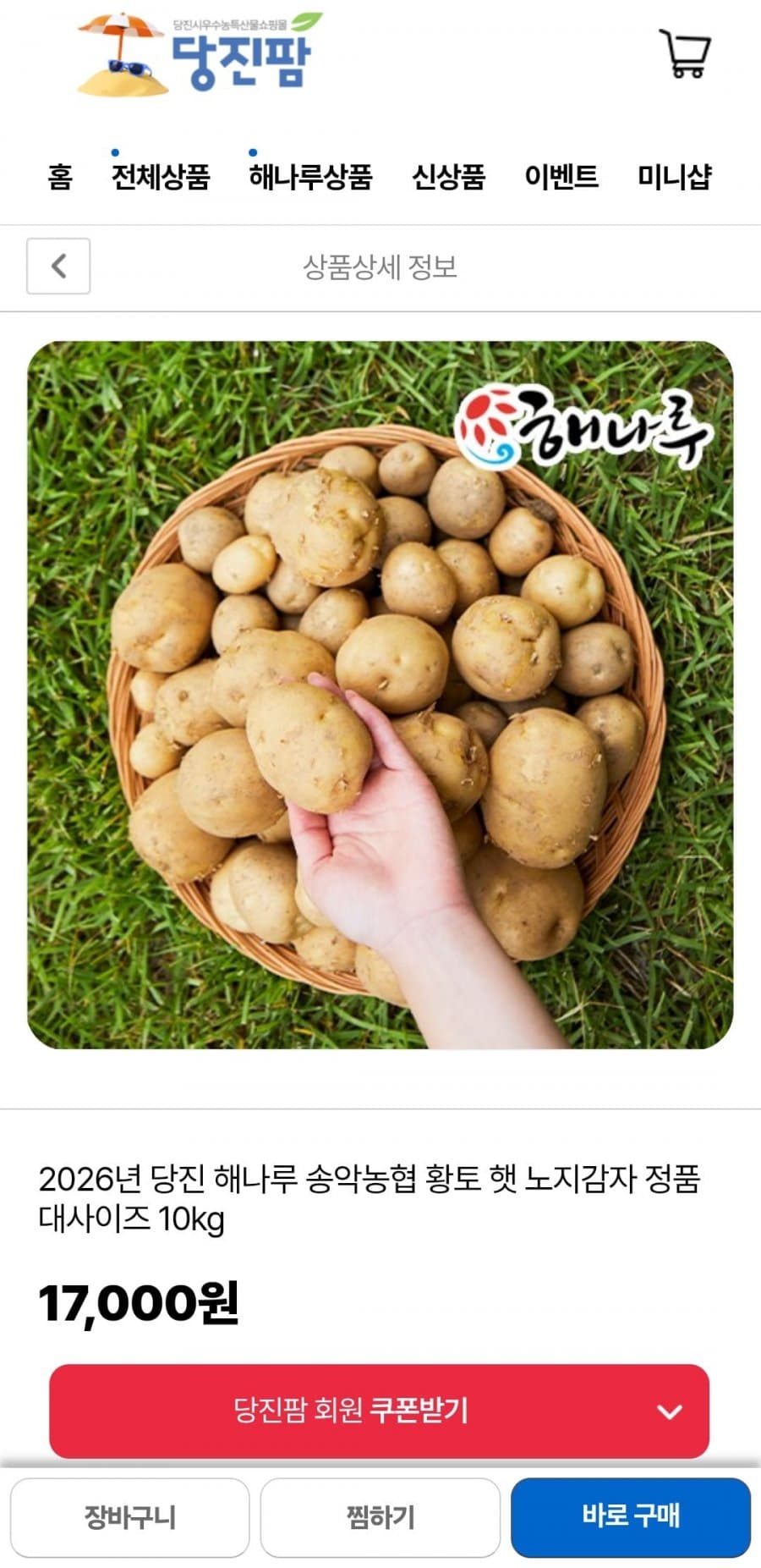 당진 노지감자 10kg