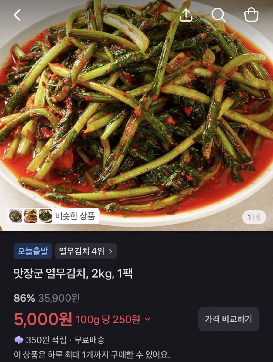 맛장군 열무김치 2kg