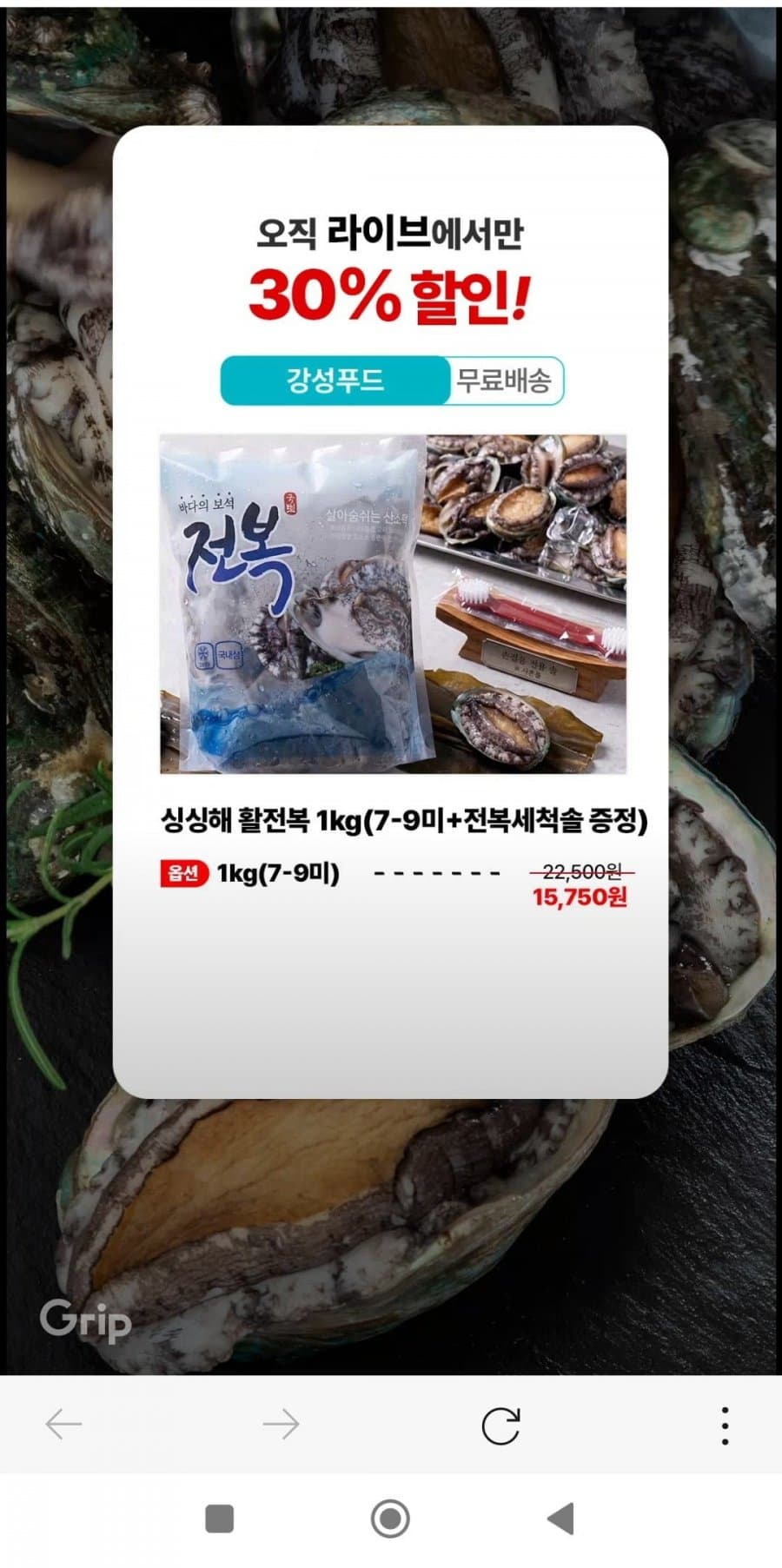 활 전복 1kg