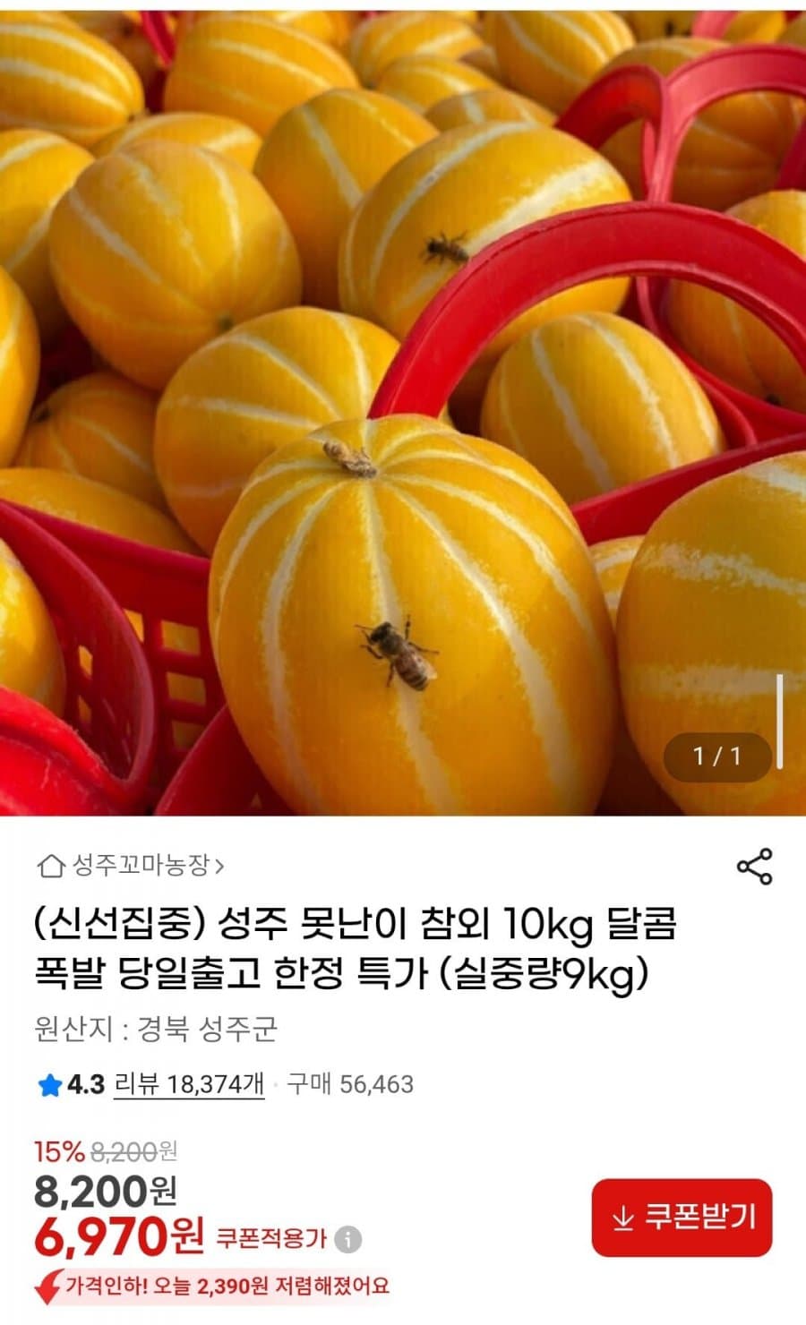 성주 못난이 참외 10kg