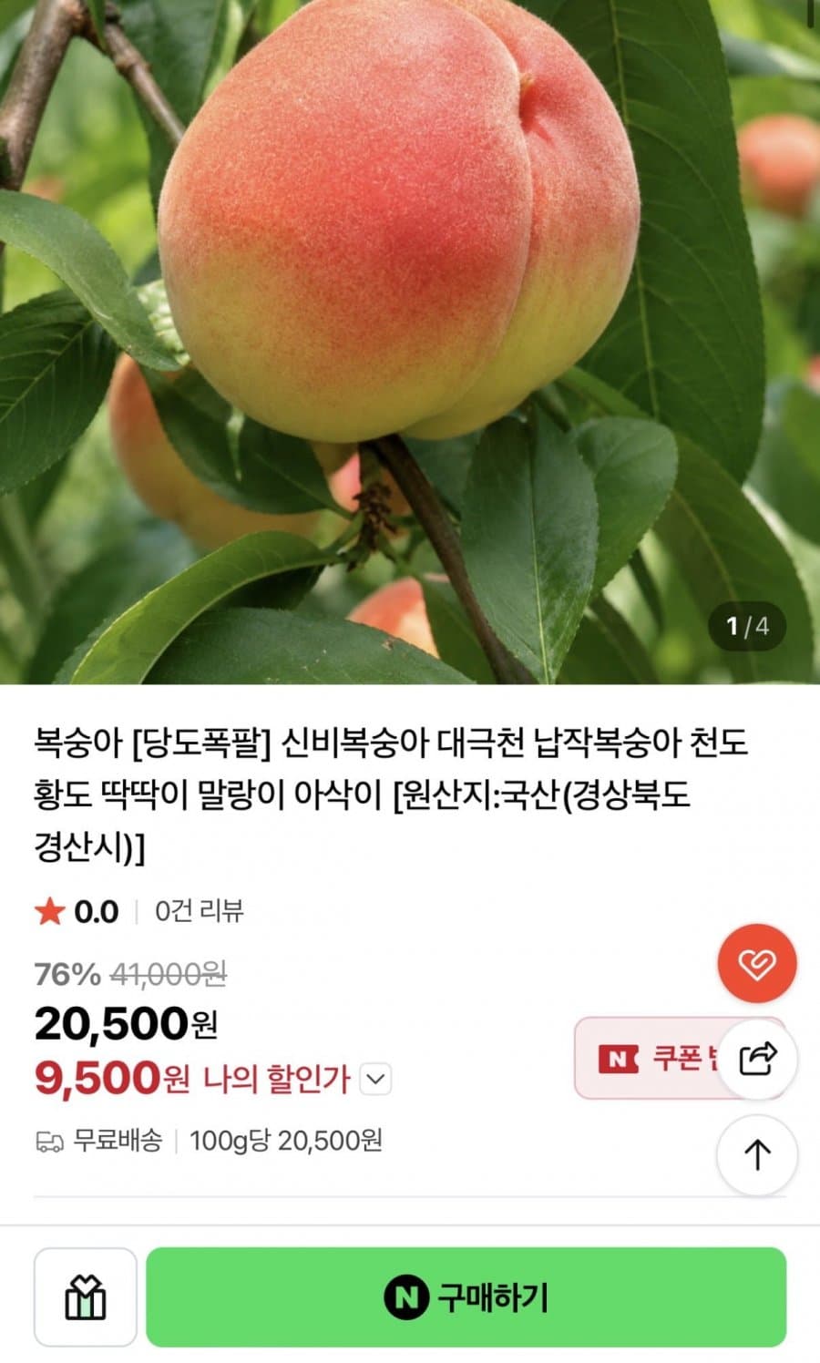 대극천 복숭아 1kg