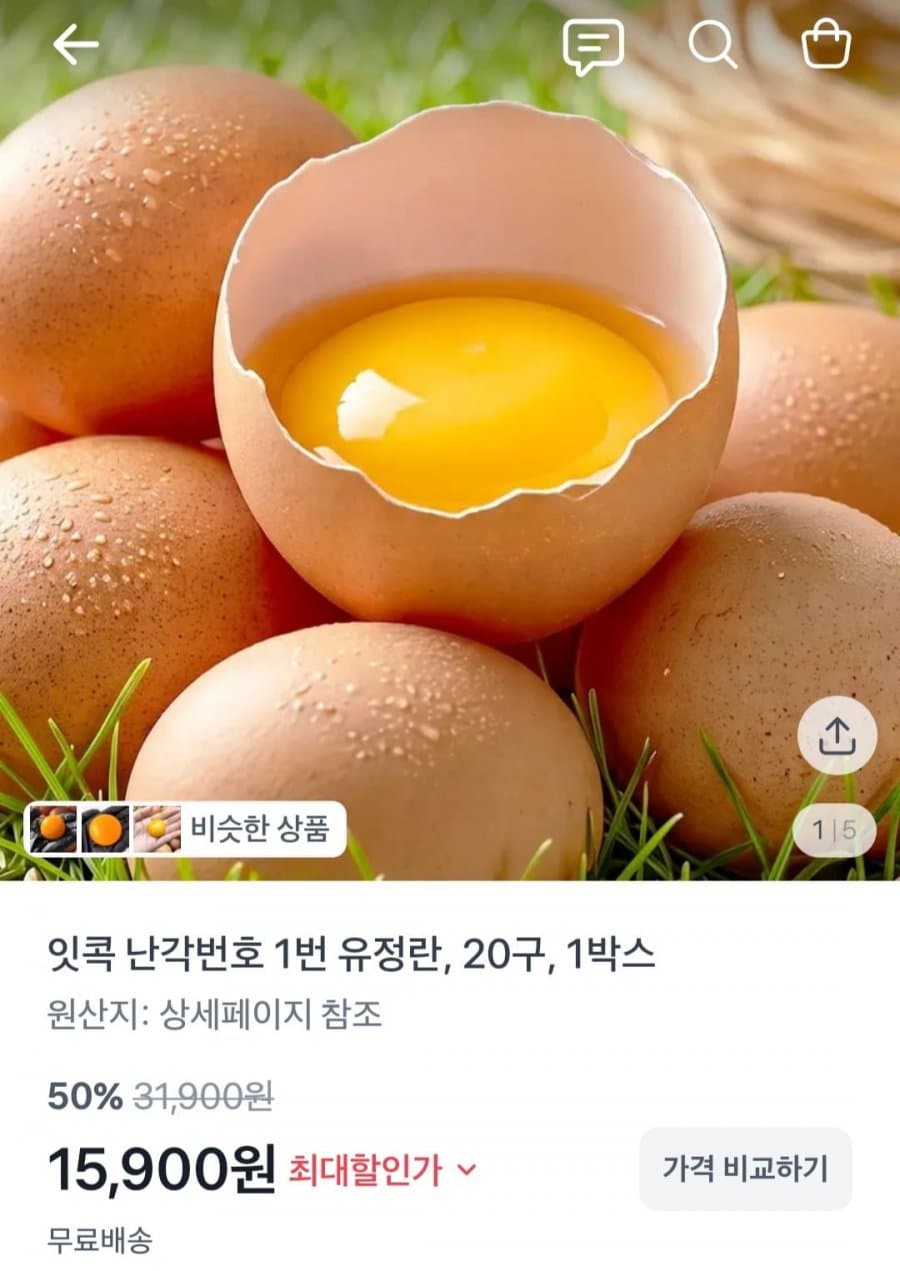 산림방사 유정란 20구
