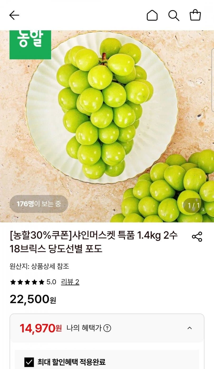 샤인머스켓 특품 1.4kg