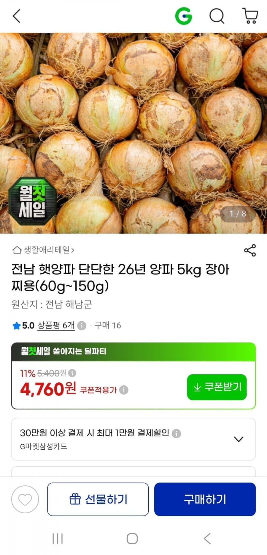 양파 5kg