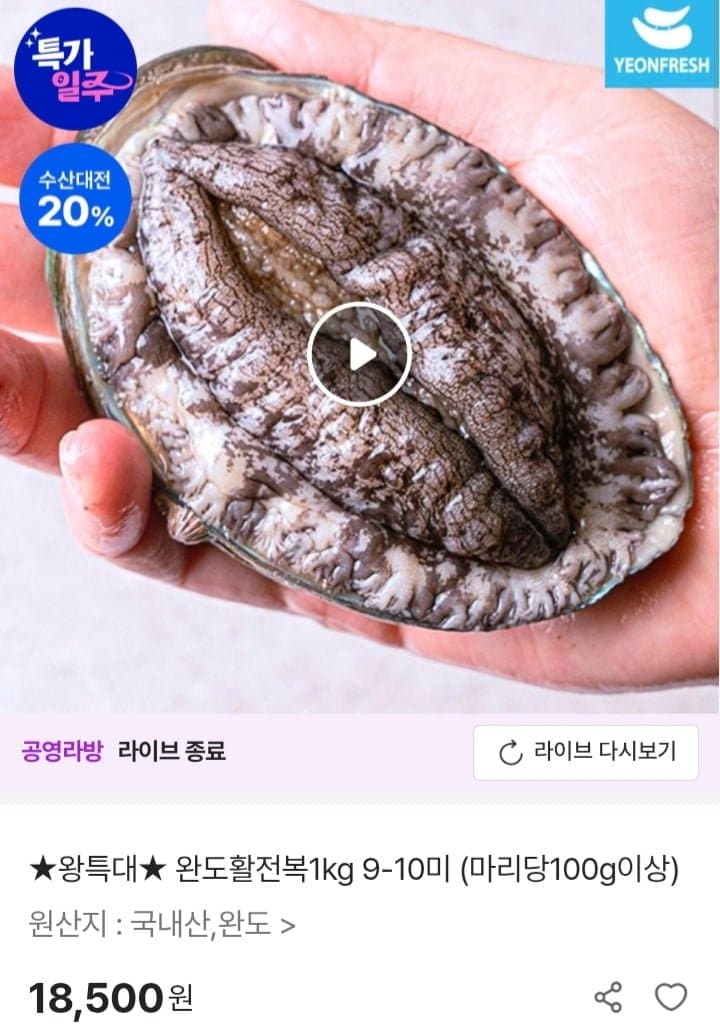 완도활전복 1kg