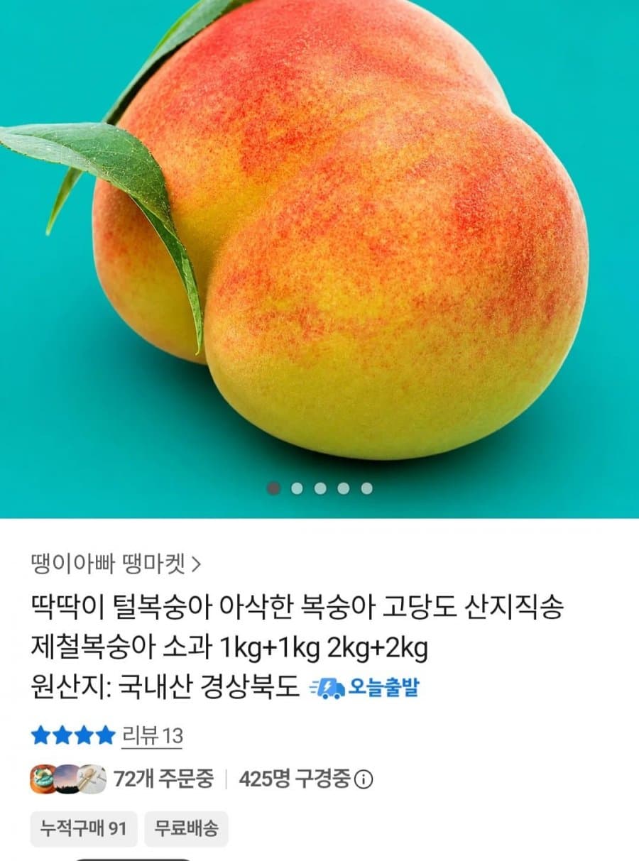 딱딱이 털복숭아 2kg