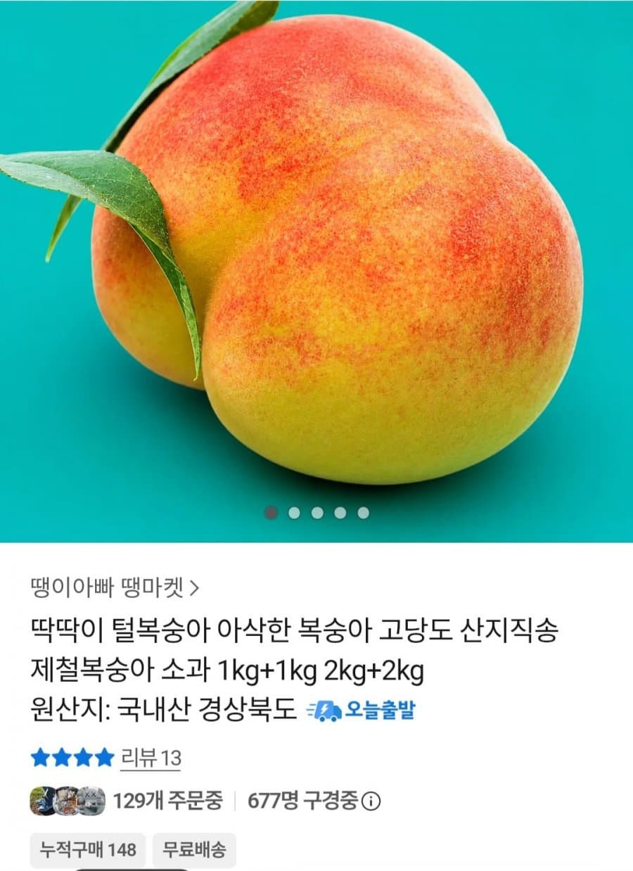 딱딱이 털복숭아 2kg