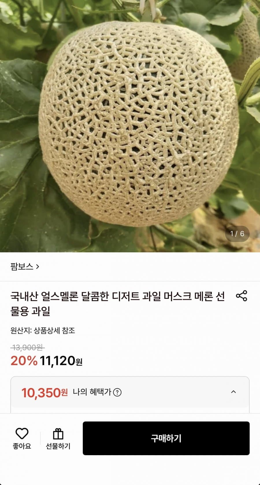 머스크 얼스 멜론 1.5kg