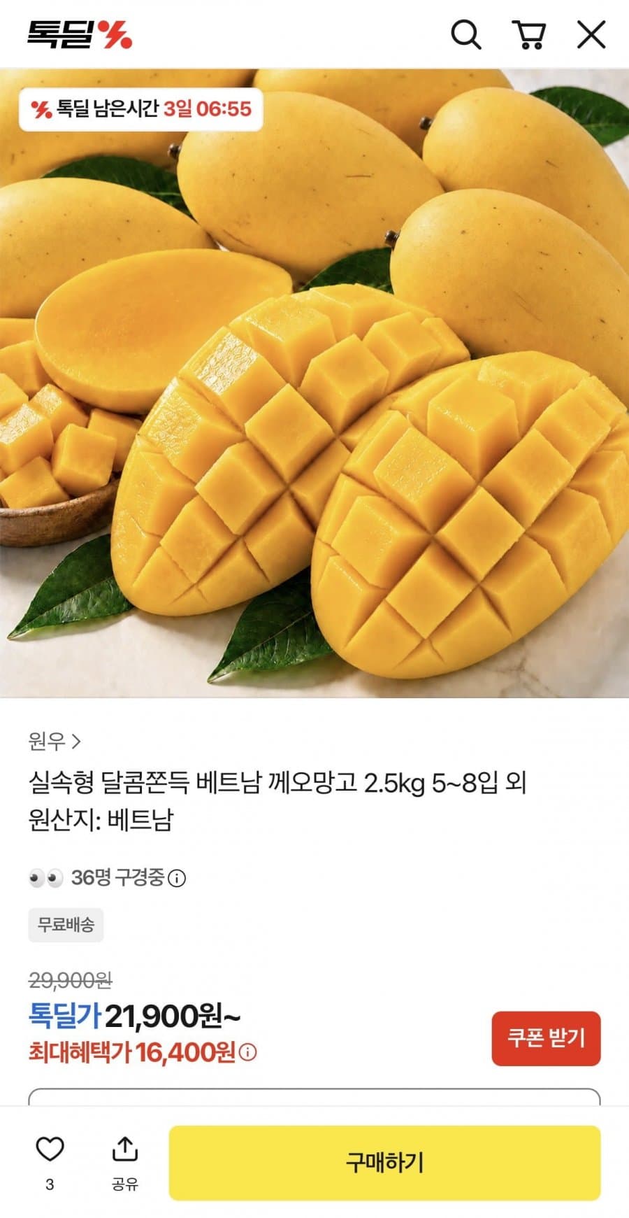 베트남 께오망고 2.5kg