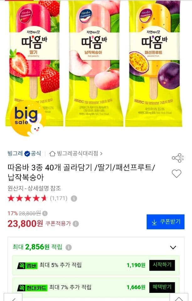 따옴바 3종 40개 골라담기