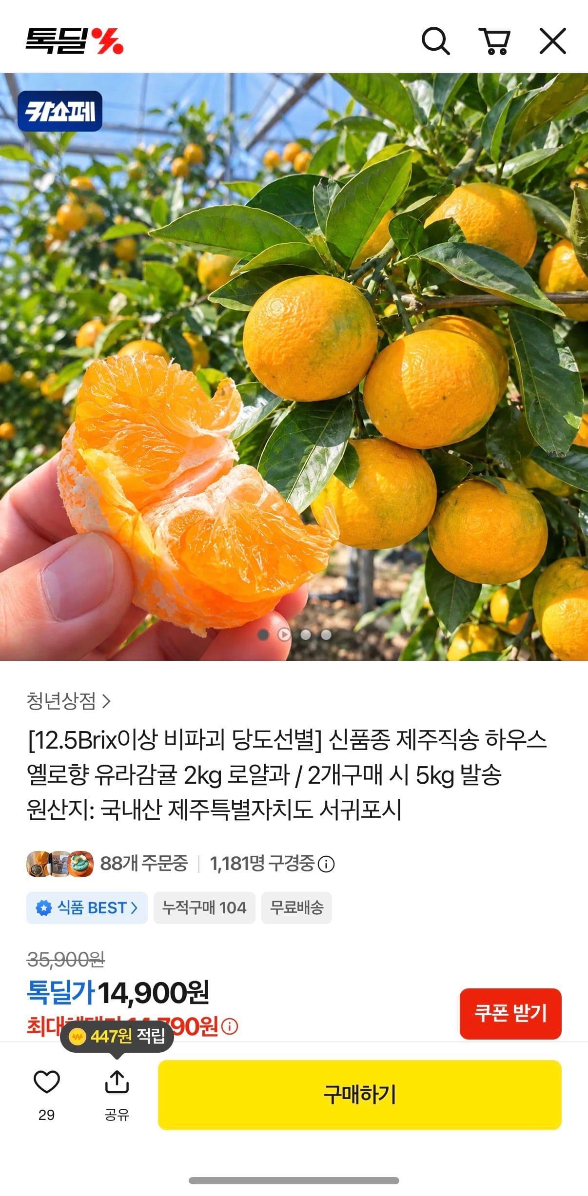 제주직송 유라감귤 2.5kg