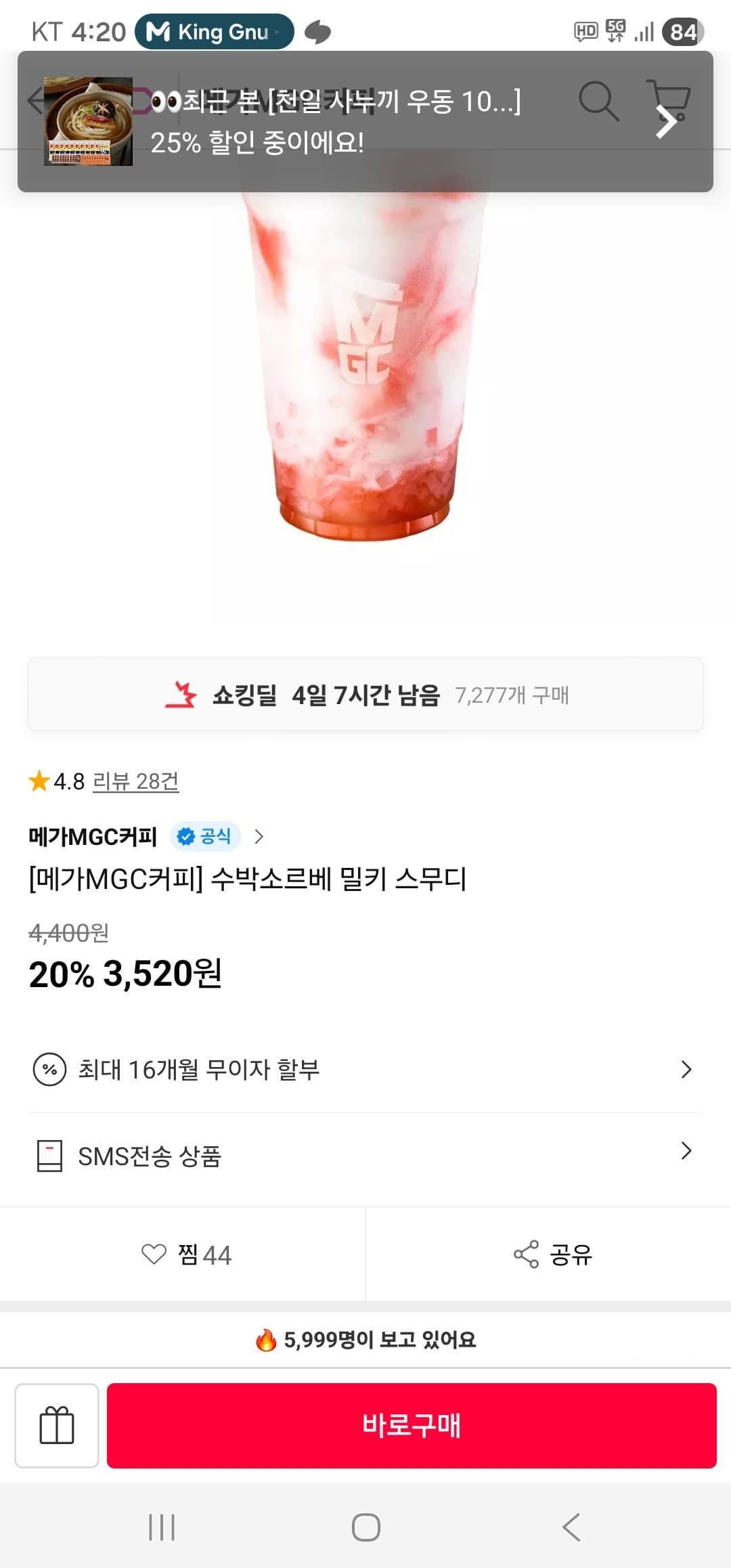 메가MGC 수박소르베