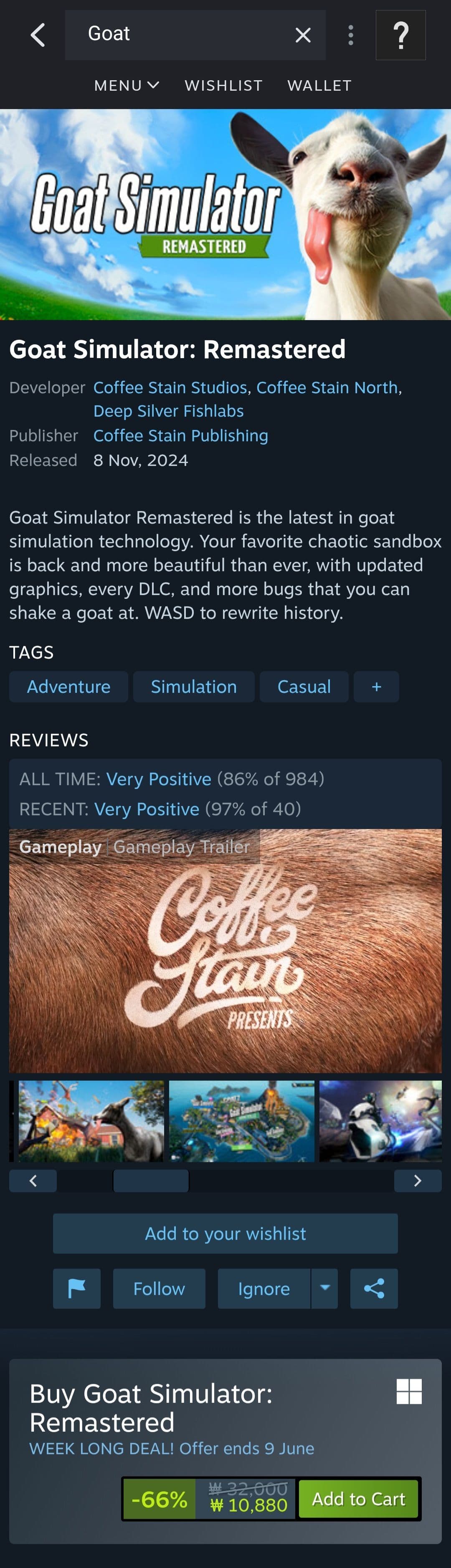 Coffee Stain Goat Simulator: