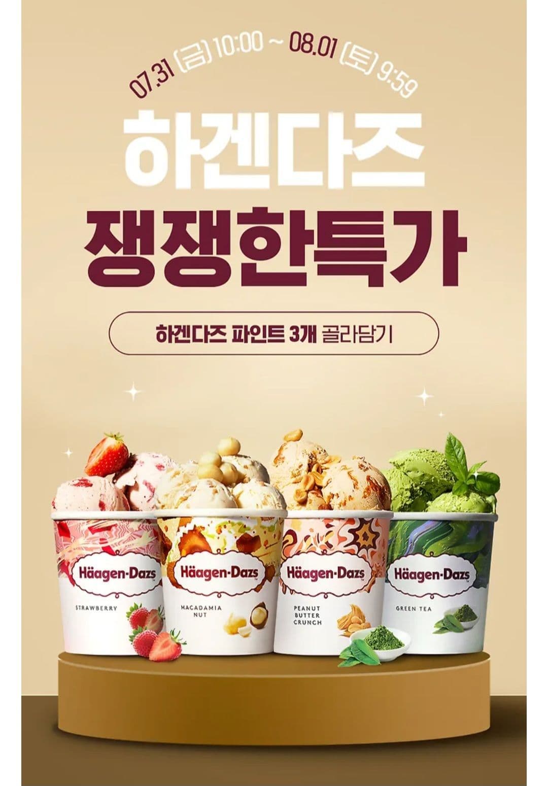 하겐다즈 파인트 3개