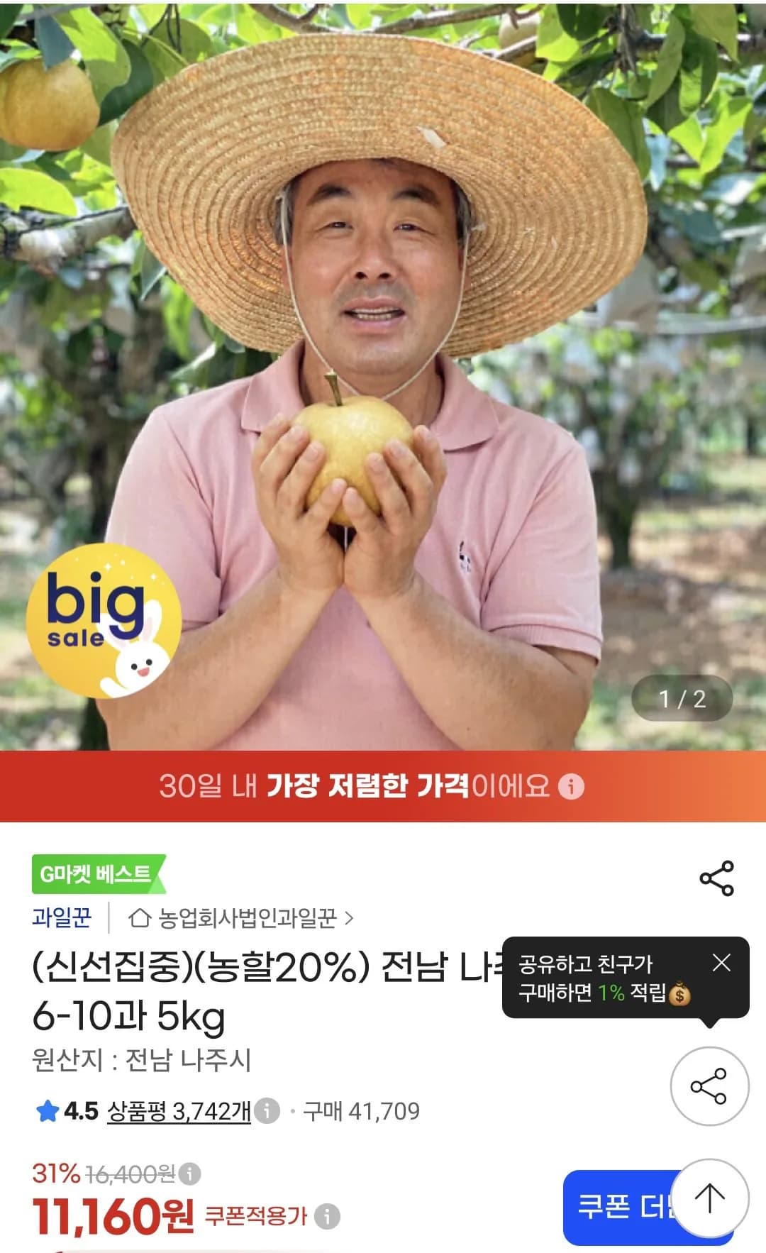 Naju Pear 10kg from Jeollanam-do