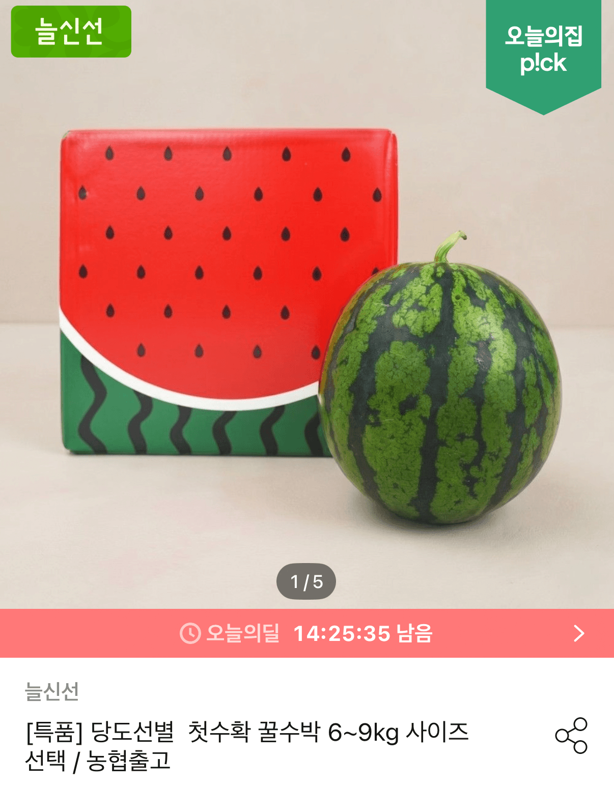늘신선 농협수박 5~9kg