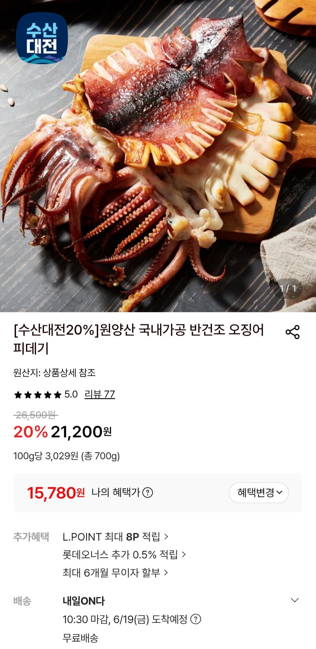 반건조 오징어 10미 700g