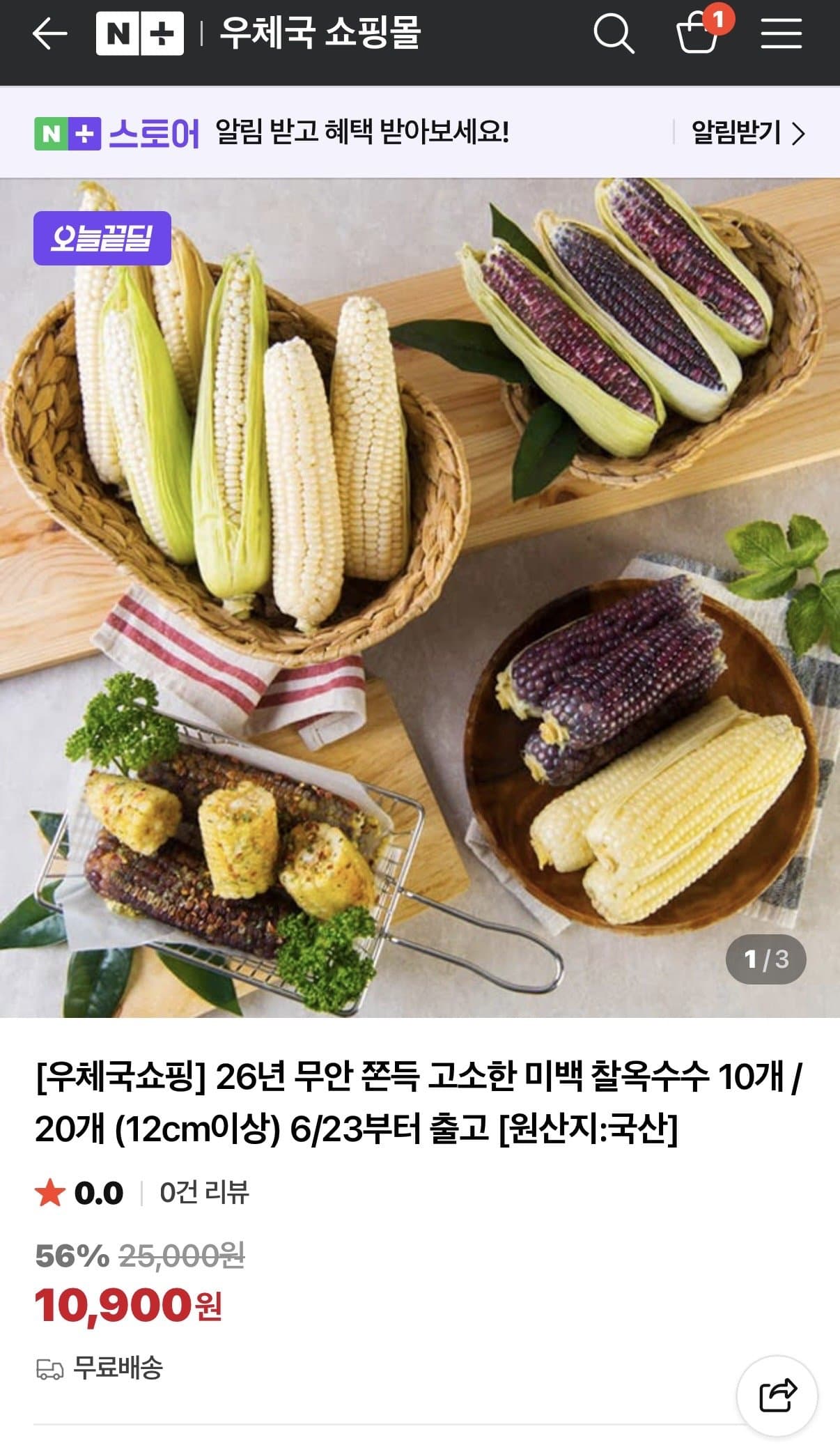 무안 미백 찰옥수수 10개