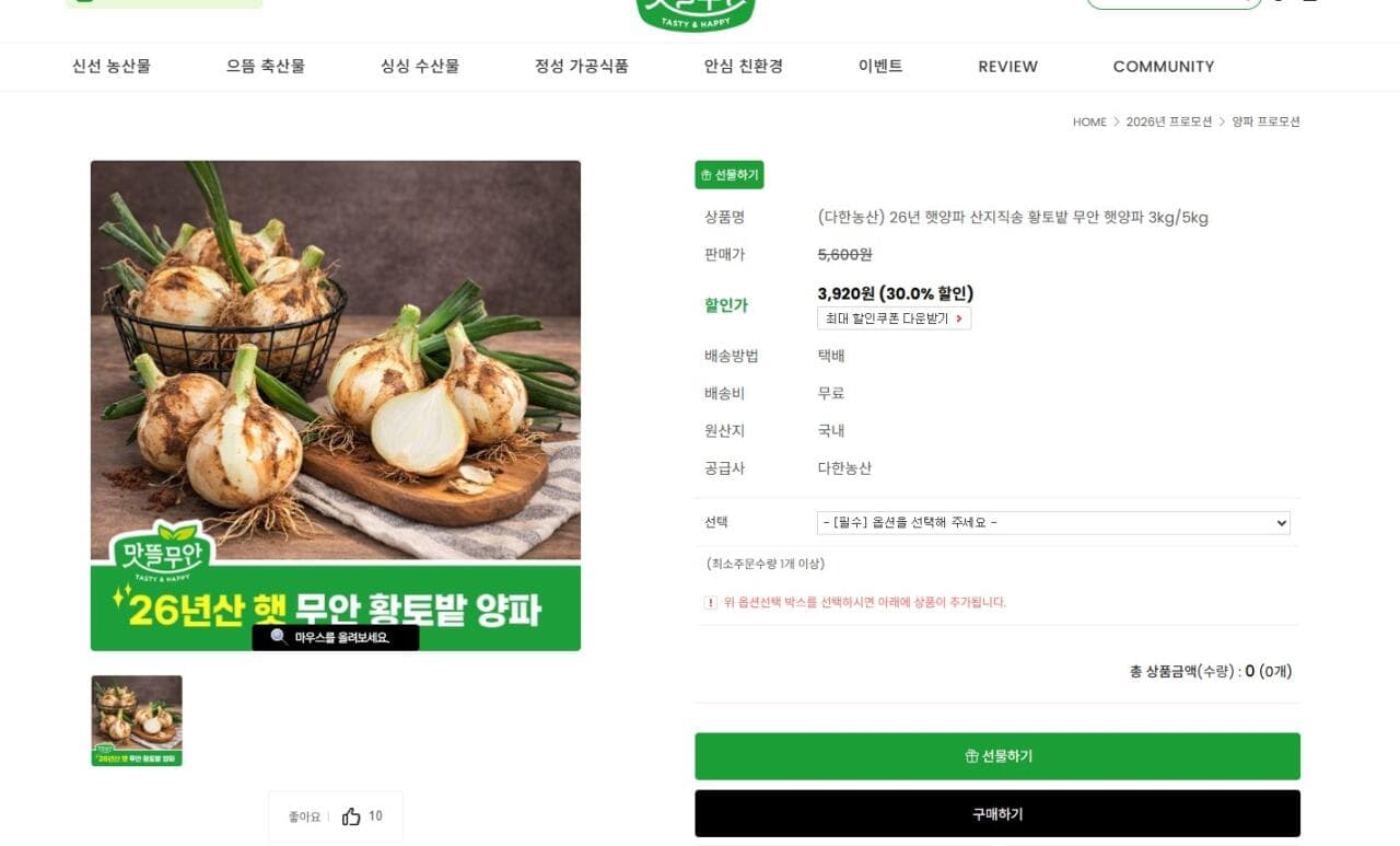 무안 햇양파