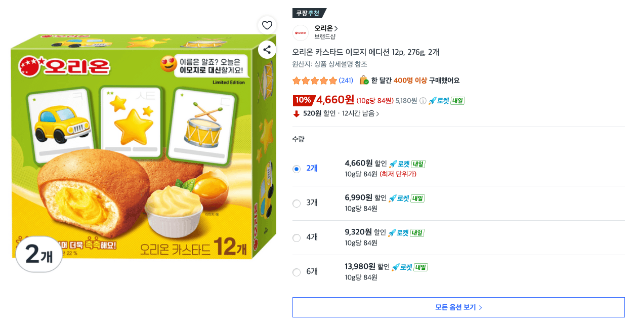 오리온 카스타드 이모지 에디션