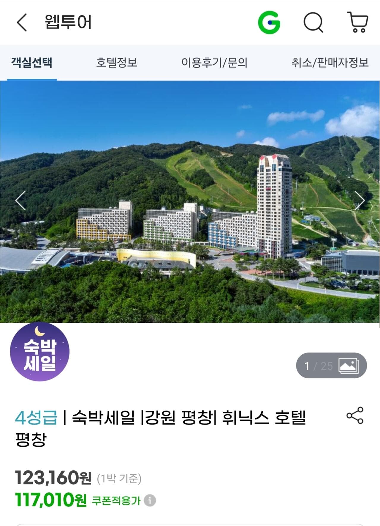 휘닉스 호텔 1박 액티비티 포함