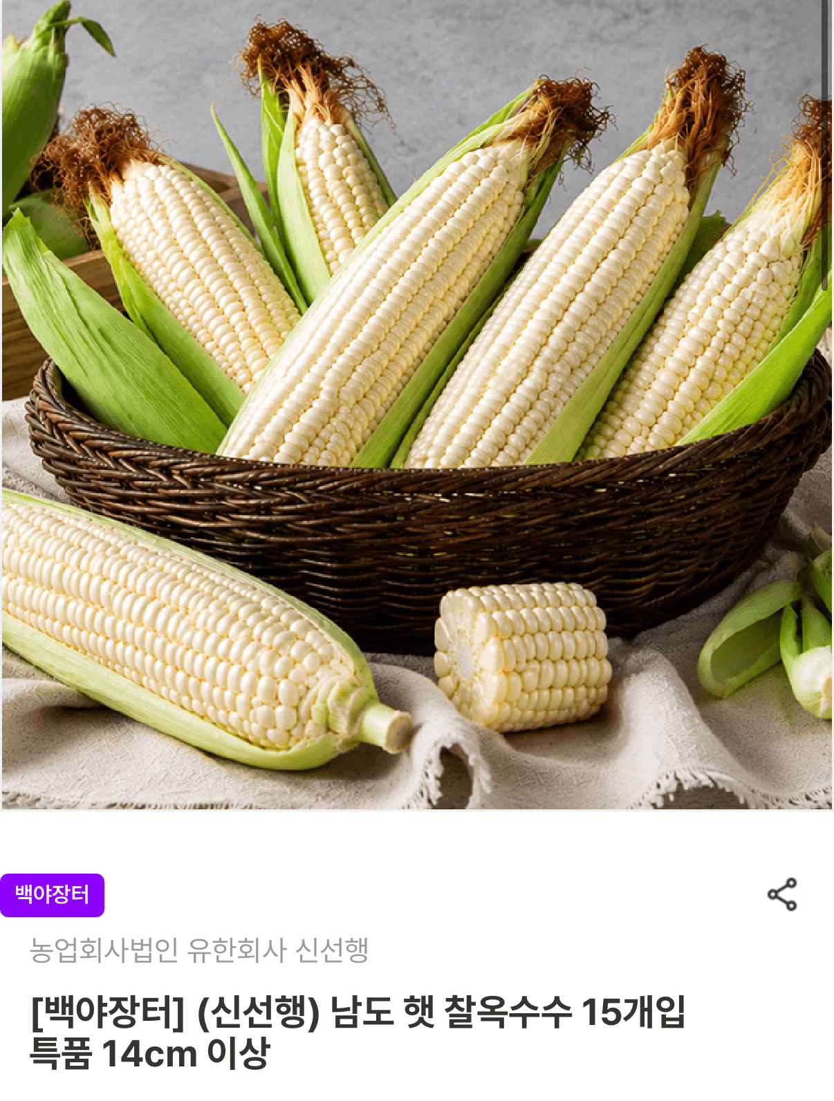 남도 햇 찰옥수수 15개