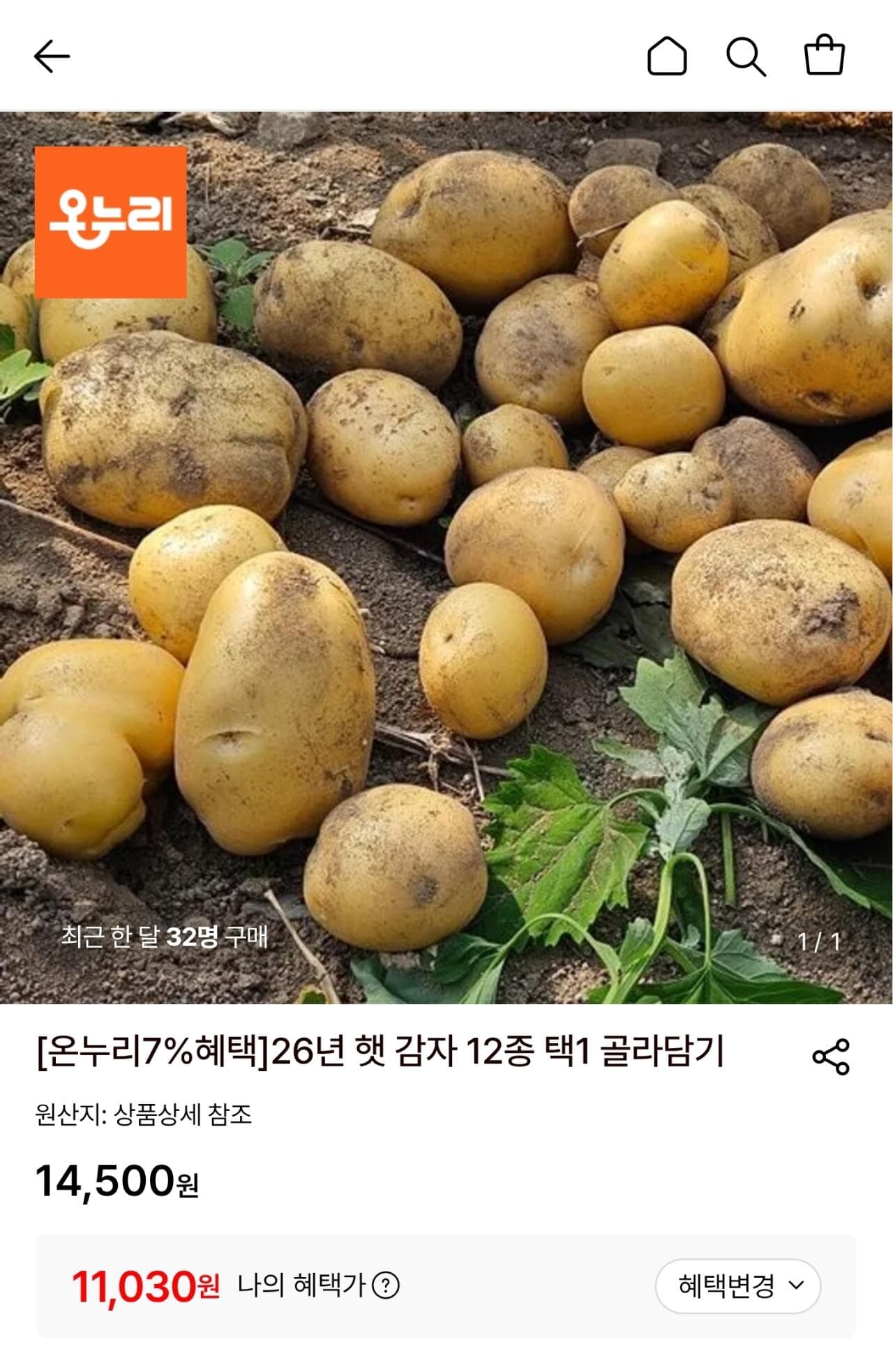 26년 햇감자 10kg