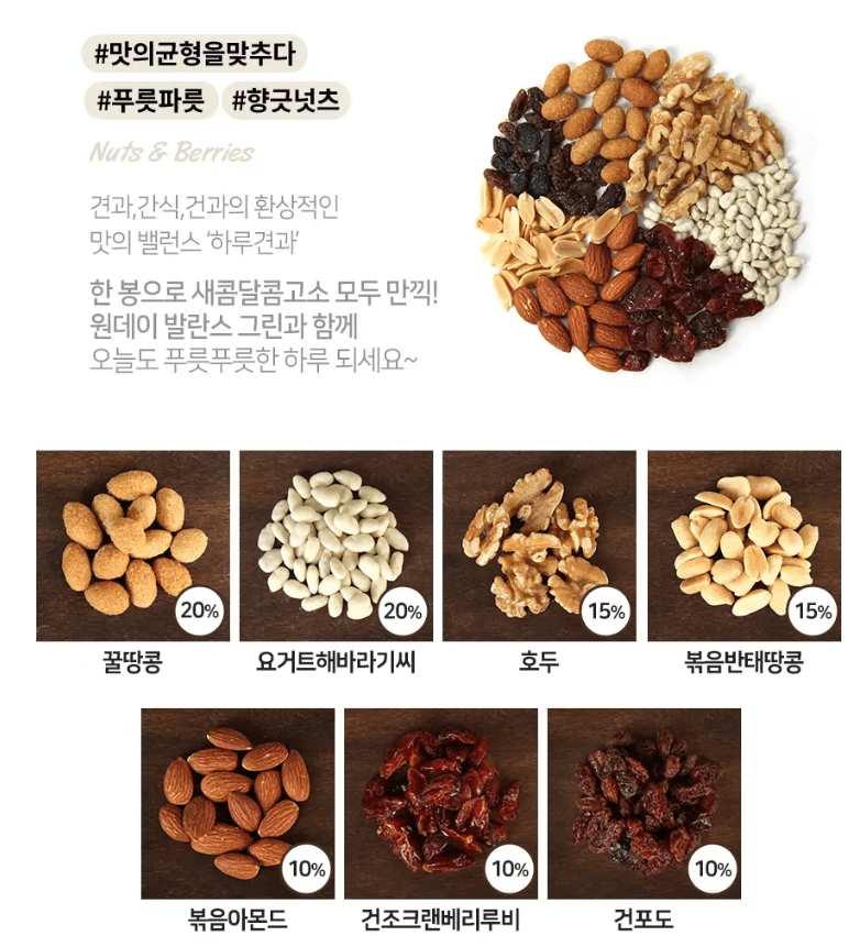 산과들에 하루견과 20g 50봉