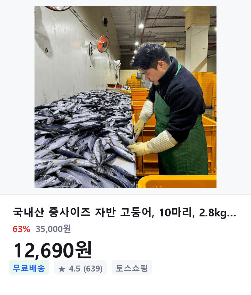 국내산 자반 고등어 10마리