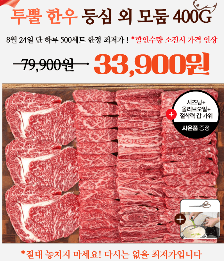 1++한우 투뿔 소한마리 400g