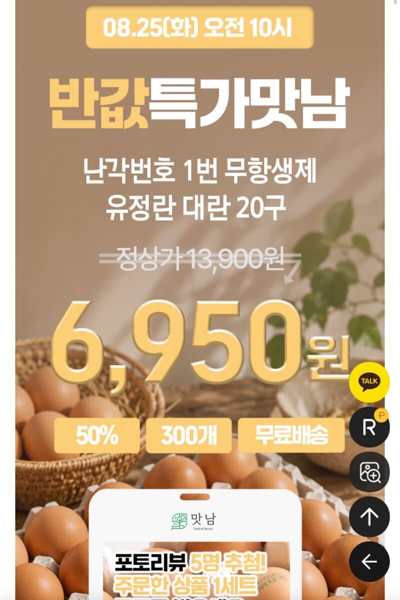 난각번호 1번 유정란 20구