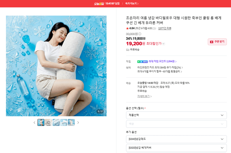 조은자리 냉감 바디필로우